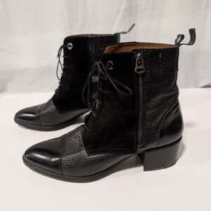 Black Leather Ankle Boots